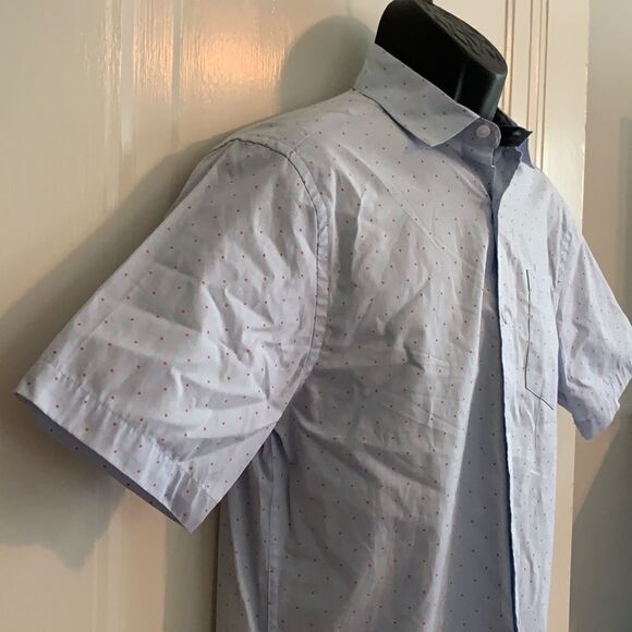 NWT Claiborne light blue shirt with red polka dots - Picture 4 of 8